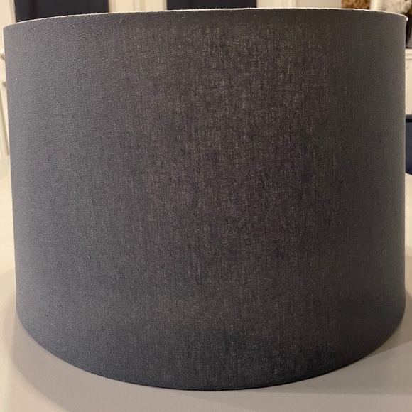Large 16"D x 10"H Slate Blue Linen Empire Drum Hardback Lamp Shade w/Uno Fitting - Picture 6 of 8